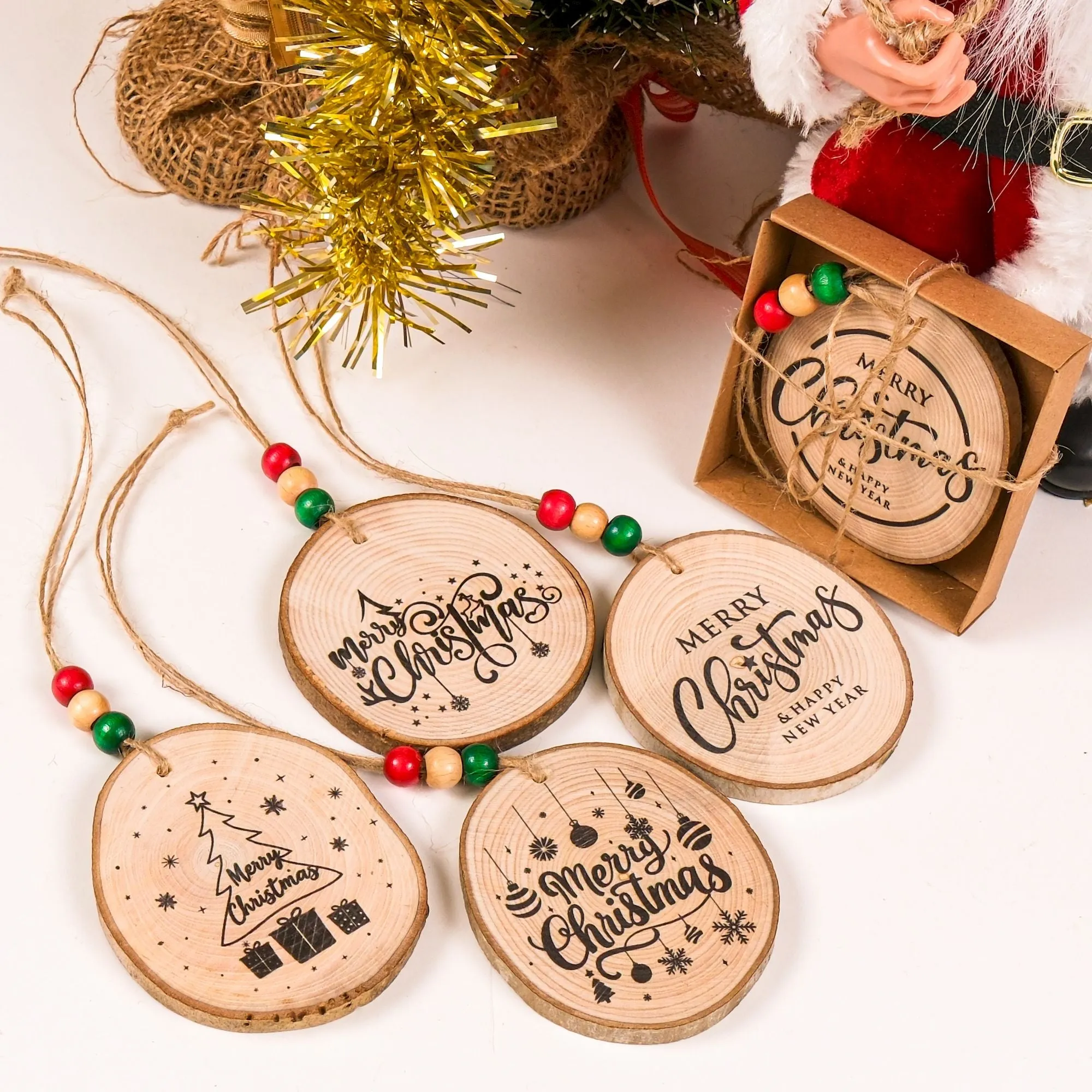 Personalized Wood Slice Ornaments, Christmas Tree Ornament, Christmas 2024 Decoration, Heirloom Keepsake, Gift Exchange, Gift Idea, Xmas Tree