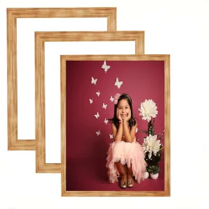 SJM Enterprises Collage Family Photo Frames, Set of 3, Wall Hanging Size- A-4 L-BROWN WOOD