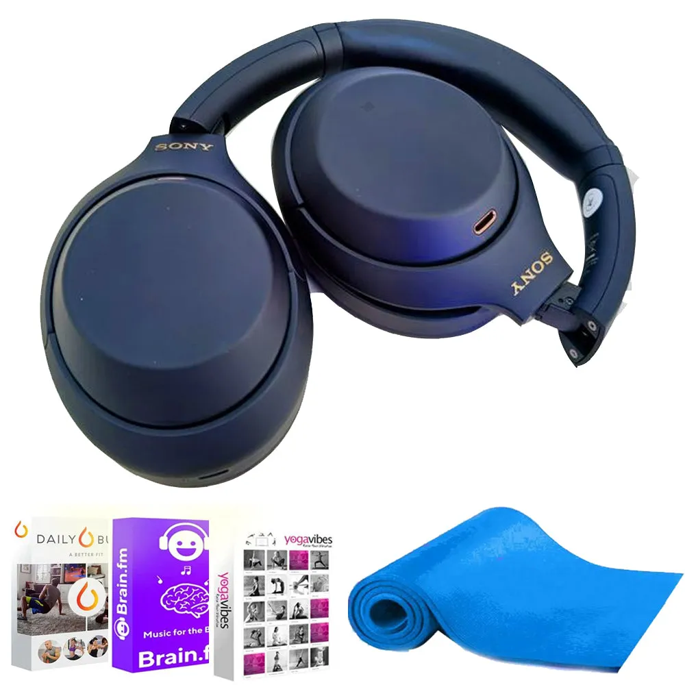 Sony WH-1000XM4 Wireless Noise Canceling Over-the-Ear Headphones with Google Assistant and Alexa Workout Bundle