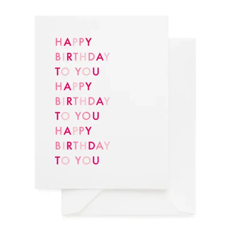 SUGAR PAPER | Pink Happy Birthday To You Card