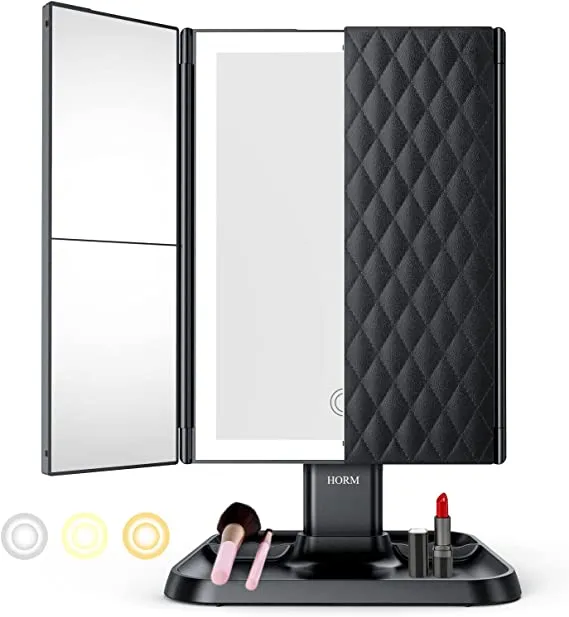 Vanity Mirror™ | Trifold Make-up Spiegel met driekleurige LED verlichting