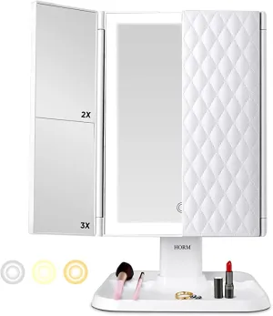 Vanity Mirror™ | Trifold Make-up Spiegel met driekleurige LED verlichting